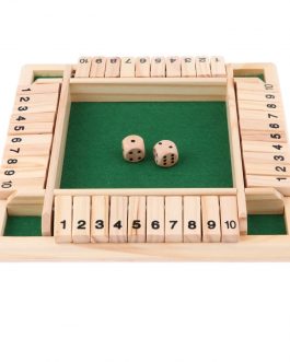 Deluxe Four Sided 10 Numbers Shut The Box Board Game Set Dice Party Club Drinking Games for Adults Families