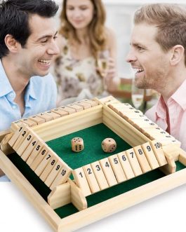 Deluxe Four Sided 10 Numbers Shut The Box Board Game Set Dice Party Club Drinking Games for Adults Families
